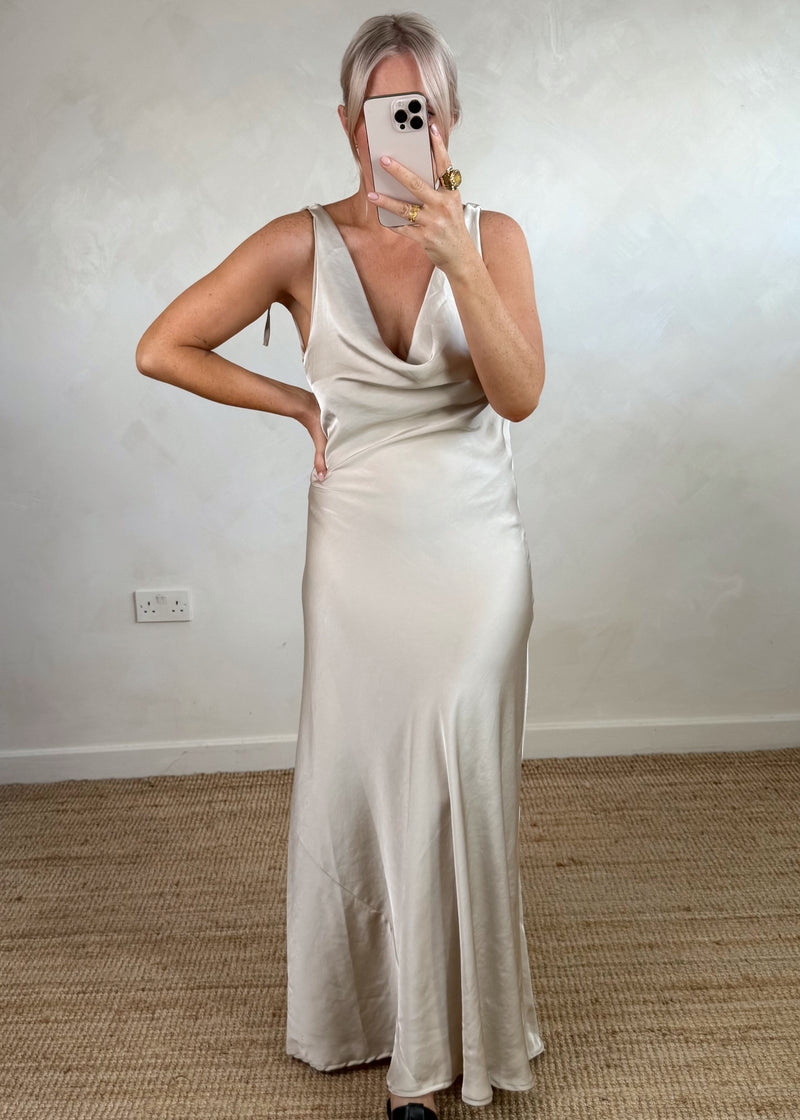 Ava cowl maxi - pearl-The Style Attic