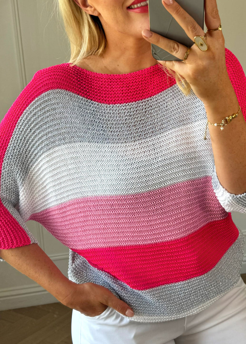 Avery knitted top - stripe three-The Style Attic