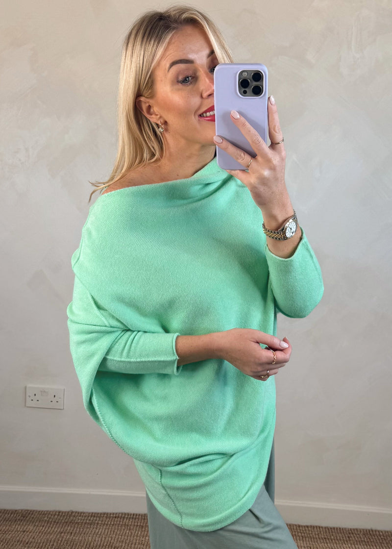 Avery slouch knit - spearmint-The Style Attic