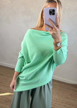 Avery slouch knit - spearmint-The Style Attic