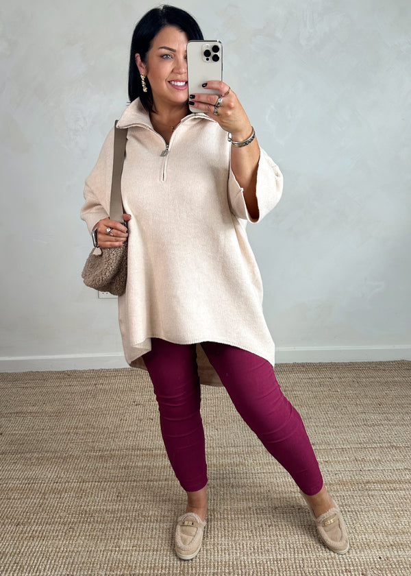 Axel longline knit - light grey-The Style Attic