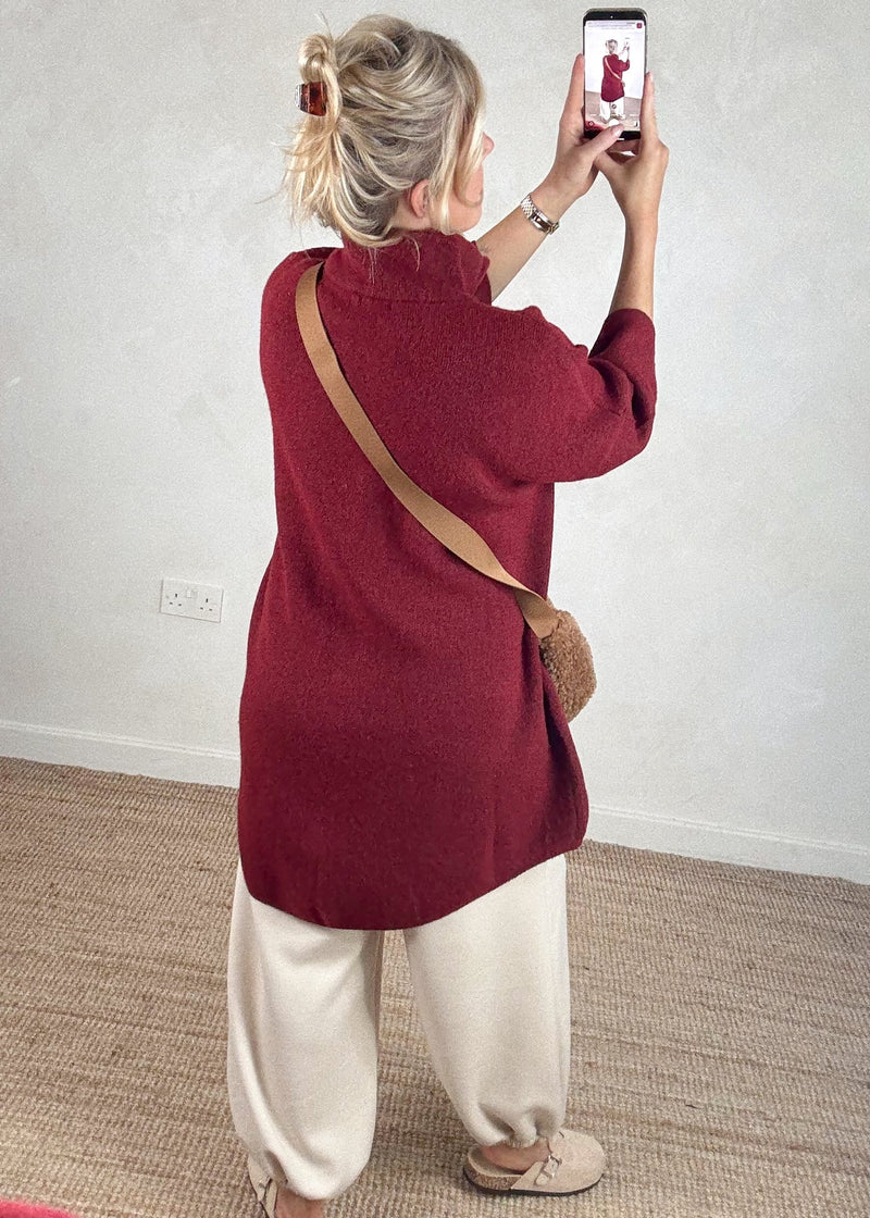 Axel longline knit - light grey-The Style Attic