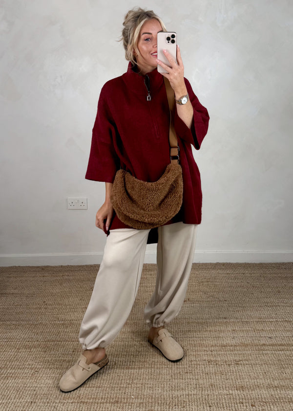 Axel longline knit - merlot-The Style Attic