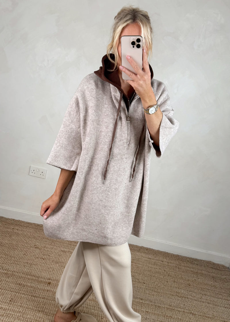 Axel longline knit - oatmeal-The Style Attic