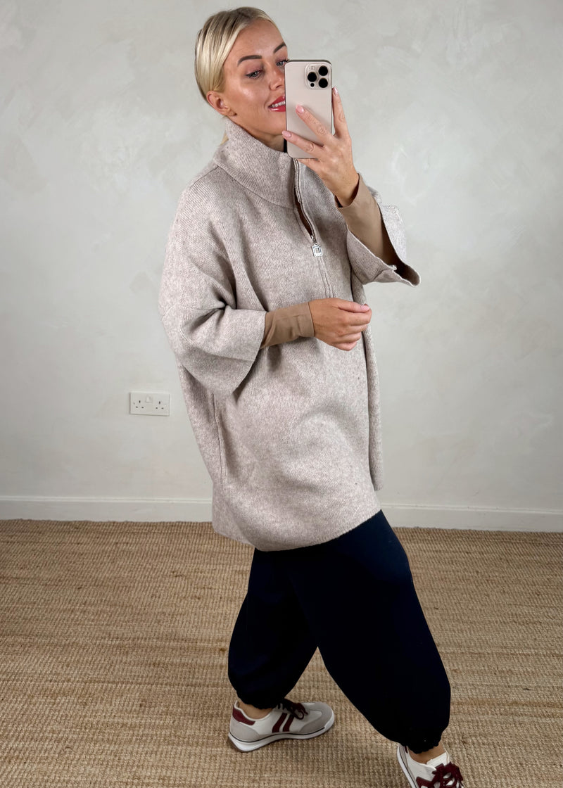 Axel longline knit - oatmeal-The Style Attic