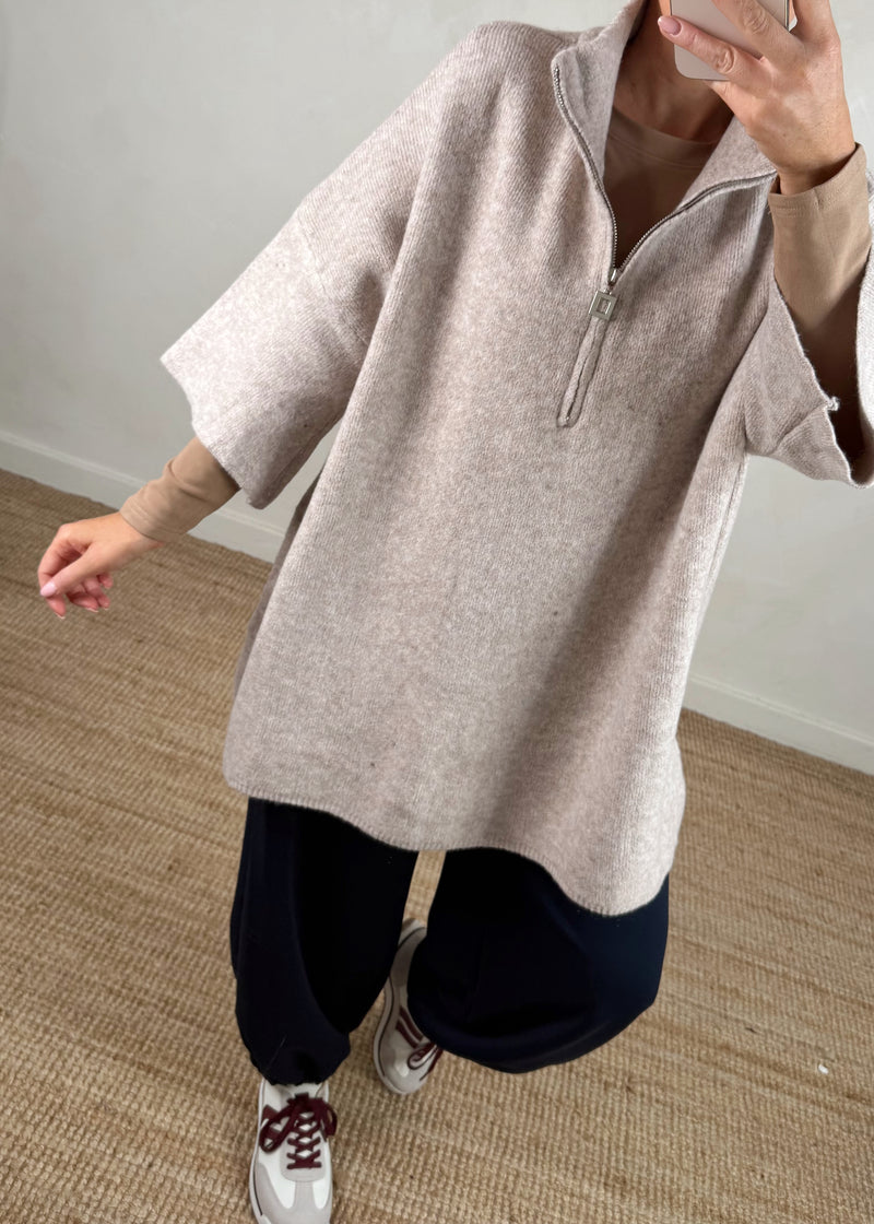 Axel longline knit - oatmeal-The Style Attic