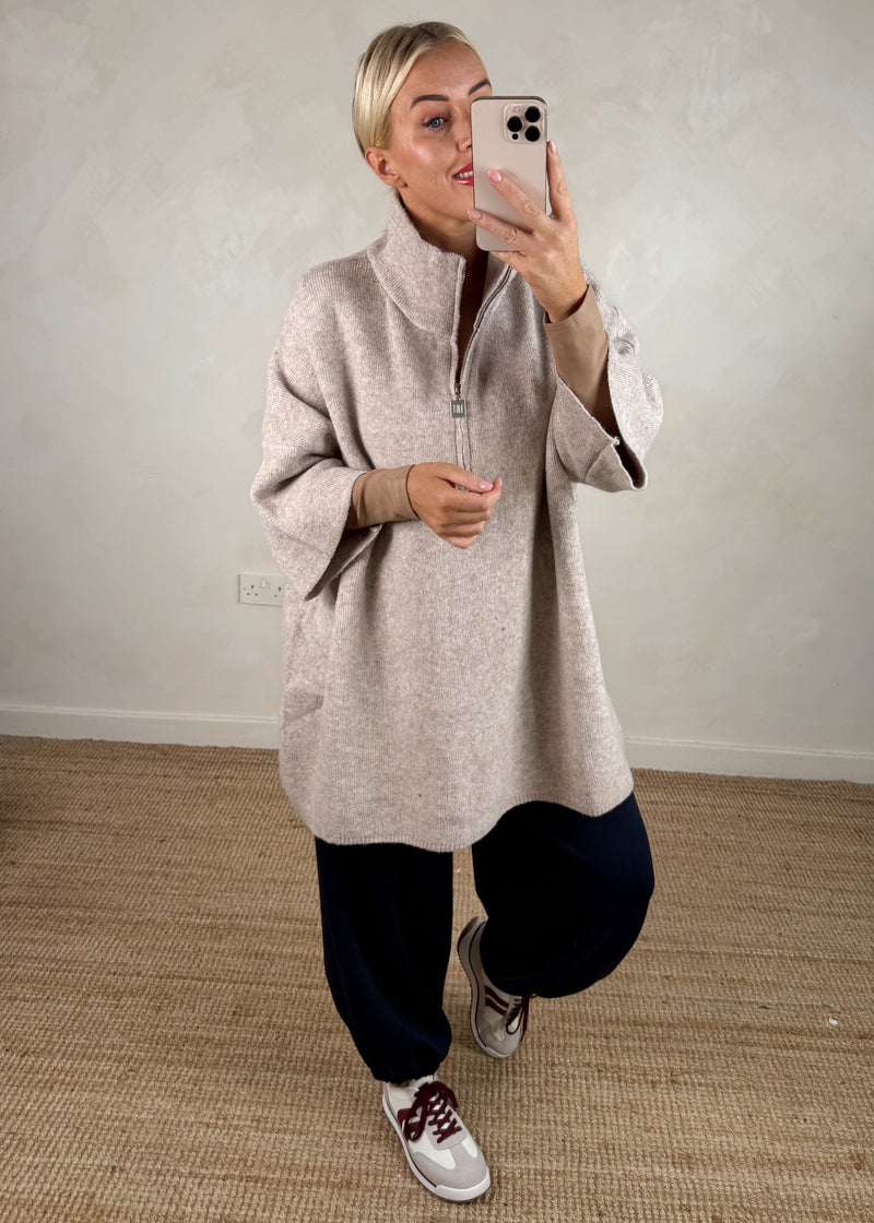Axel longline knit - oatmeal-The Style Attic