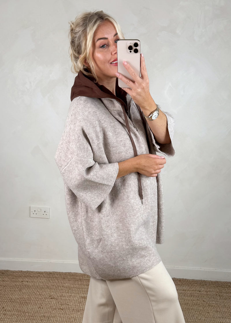 Axel longline knit - oatmeal-The Style Attic