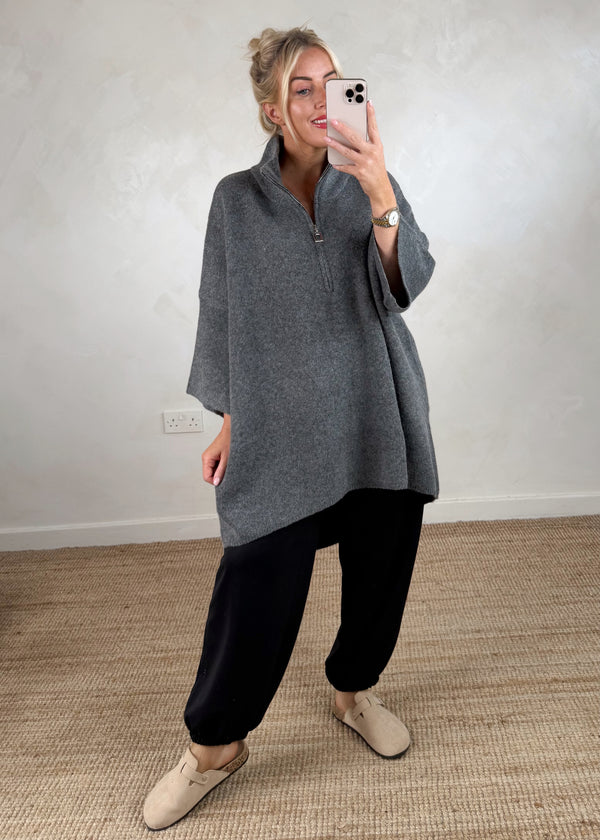 Axel longline knit - slate-The Style Attic