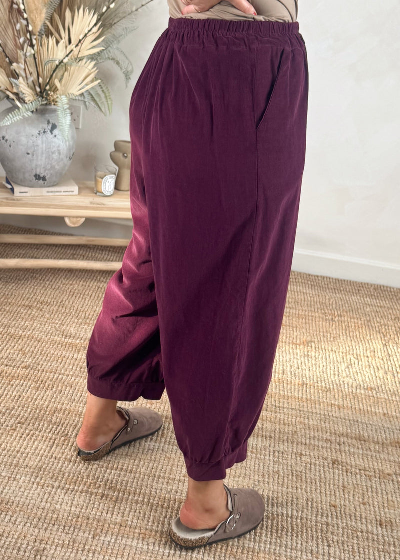 Baby cord Eva pants - damson-The Style Attic