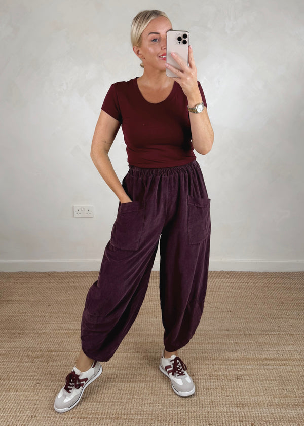 Baby cord Moda - damson-The Style Attic
