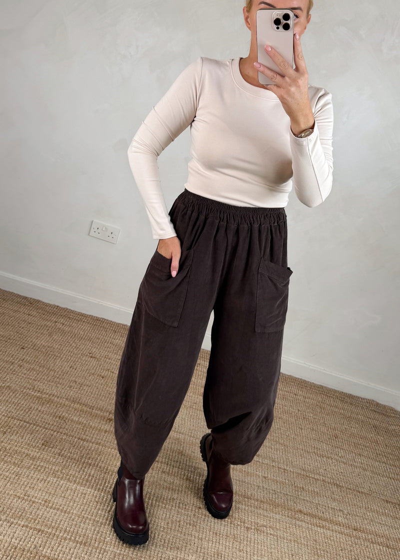 Baby cord Moda - dark chocolate-The Style Attic