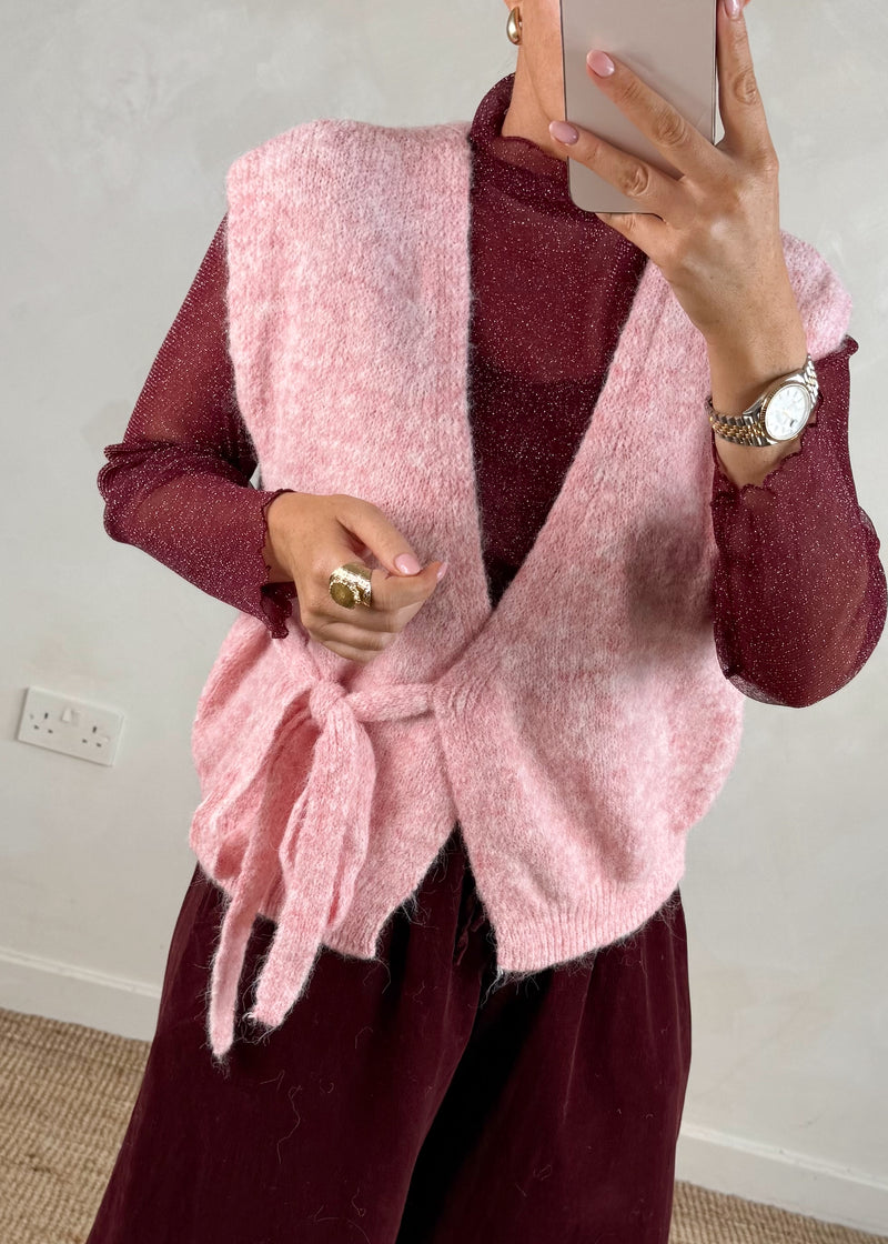 Ballerina tie waistcoat - blush-The Style Attic
