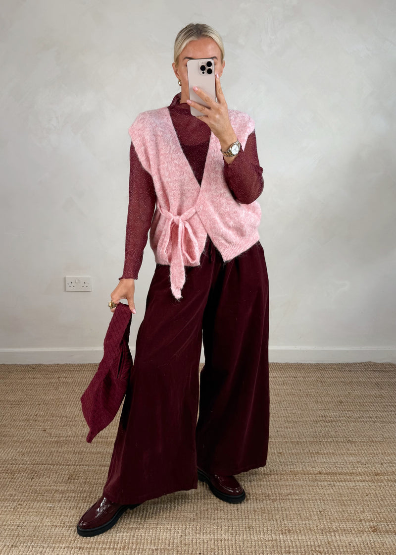 Ballerina tie waistcoat - blush-The Style Attic