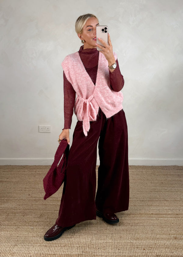 Ballerina tie waistcoat - blush-The Style Attic