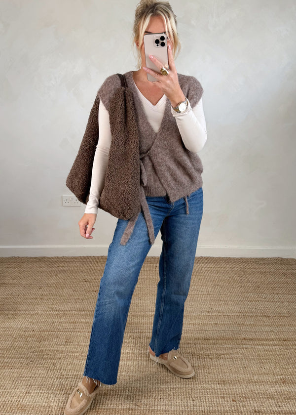 Ballerina tie waistcoat - light chocolate