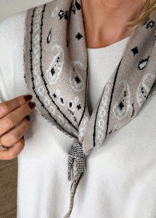 Bandana knitted scarf - Mocha-The Style Attic
