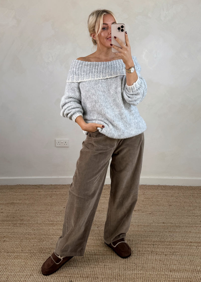 Bardot knit - grey-The Style Attic