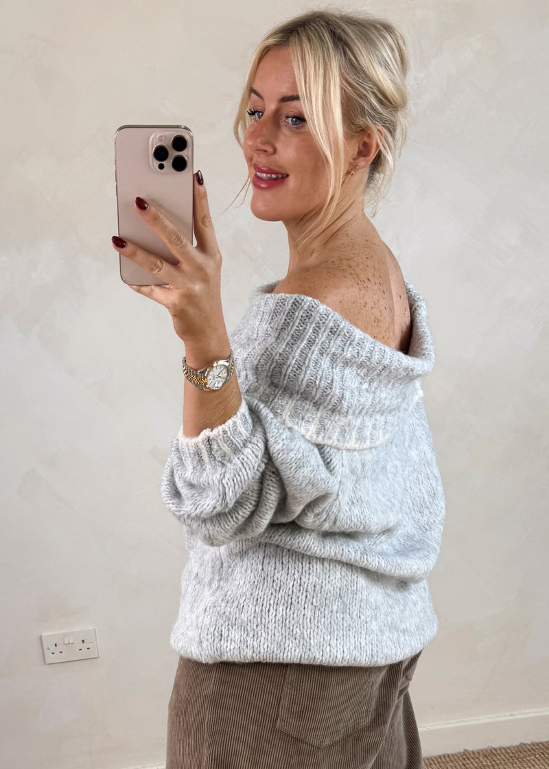 Bardot knit - grey-The Style Attic