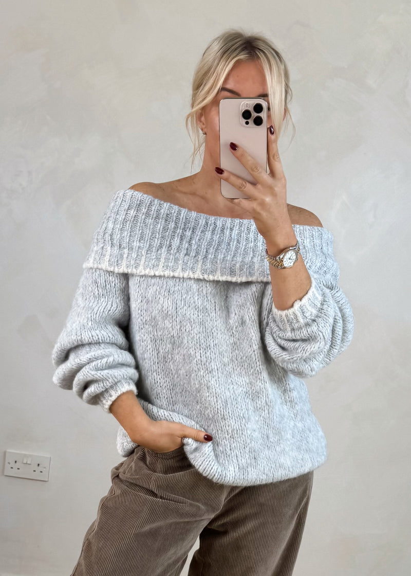 Bardot knit - grey-The Style Attic