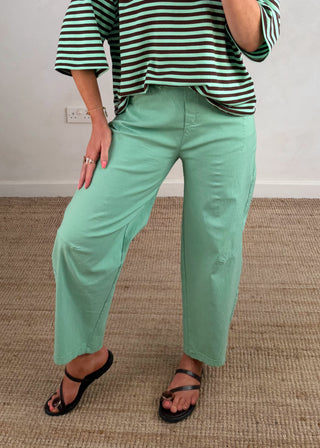Barrel leg magic pants - Mint-The Style Attic