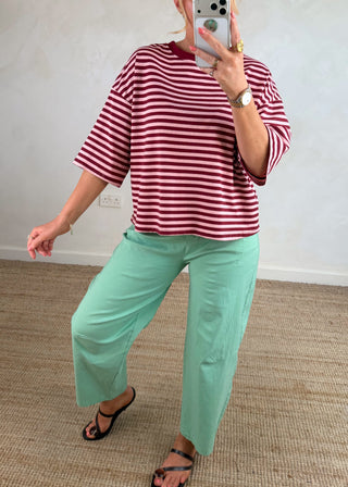 Barrel leg magic pants - Mint-The Style Attic