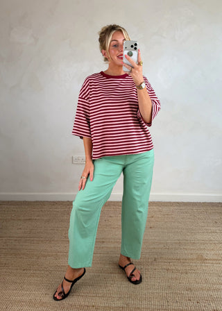 Barrel leg magic pants - Mint-The Style Attic