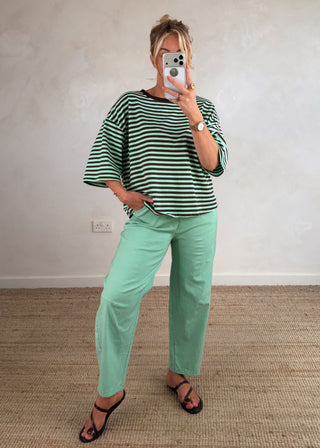 Barrel leg magic pants - Mint-The Style Attic