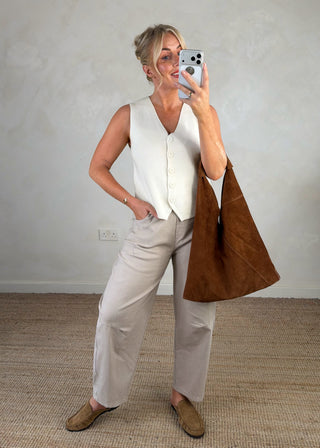 Barrel leg magic pants - Mocha-The Style Attic