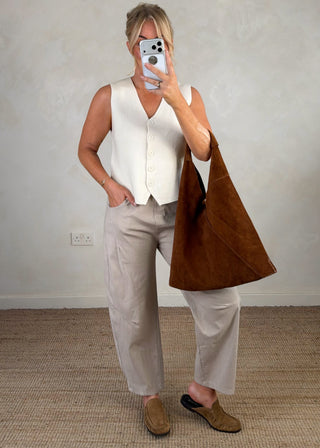 Barrel leg magic pants - Mocha-The Style Attic
