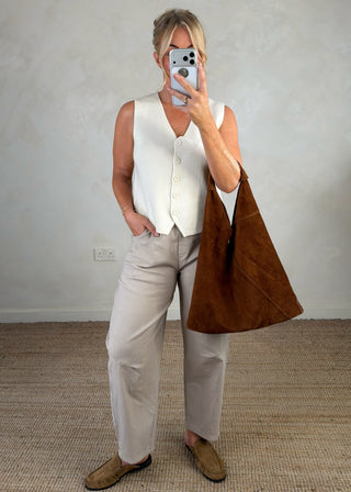 Barrel leg magic pants - Mocha-The Style Attic