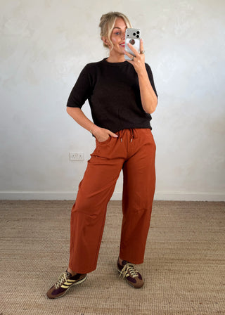 Barrel leg magic pants - Rust-The Style Attic