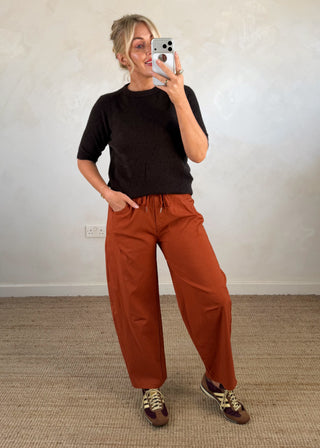 Barrel leg magic pants - Rust-The Style Attic