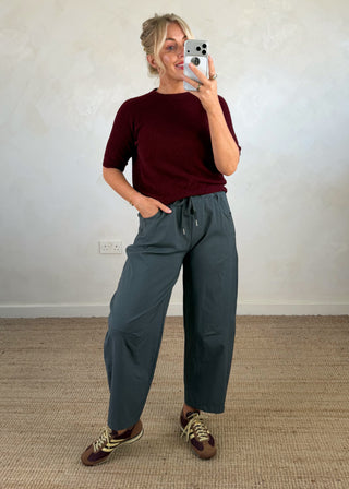 Barrel leg magic pants - Slate-The Style Attic