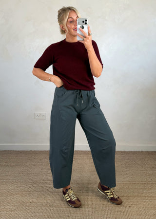 Barrel leg magic pants - Slate-The Style Attic