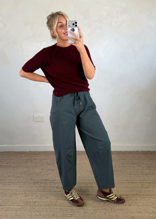 Barrel leg magic pants - Slate-The Style Attic