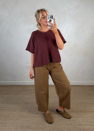 Barrel leg magic pants - Tan-The Style Attic