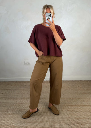 Barrel leg magic pants - Tan-The Style Attic
