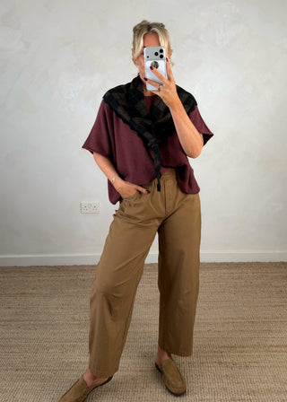 Barrel leg magic pants - Tan-The Style Attic