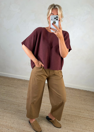 Barrel leg magic pants - Tan-The Style Attic