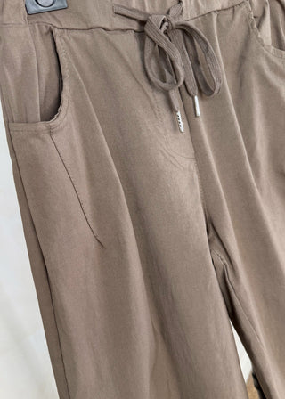 Barrel leg magic pants - Taupe-The Style Attic
