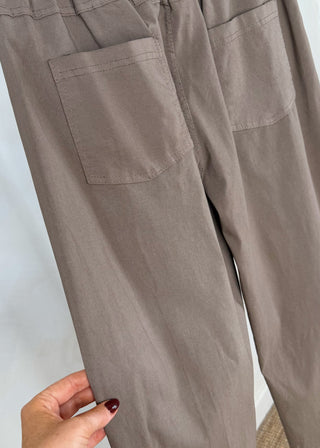 Barrel leg magic pants - Taupe-The Style Attic