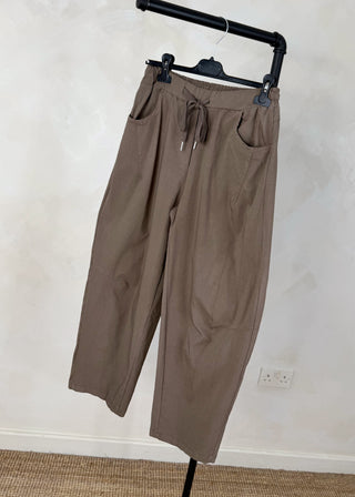 Barrel leg magic pants - Taupe-The Style Attic