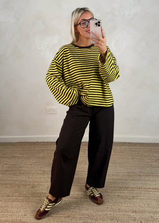 Barrel leg magic pants - chocolate-The Style Attic