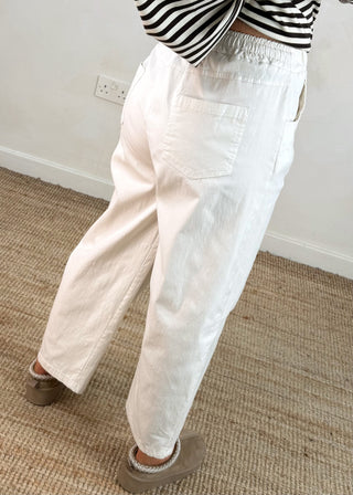 Barrel leg magic pants - cream