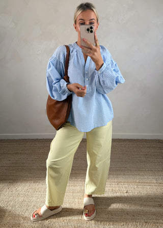 Barrel leg magic pants - lemon-The Style Attic
