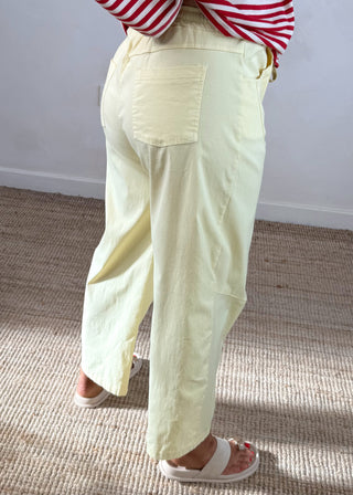Barrel leg magic pants - lemon-The Style Attic