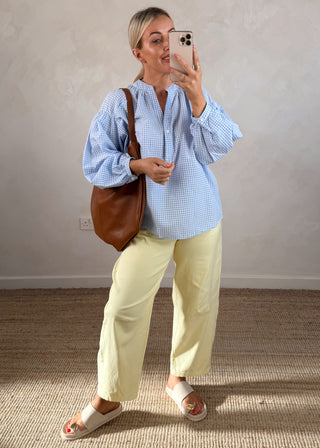 Barrel leg magic pants - lemon-The Style Attic