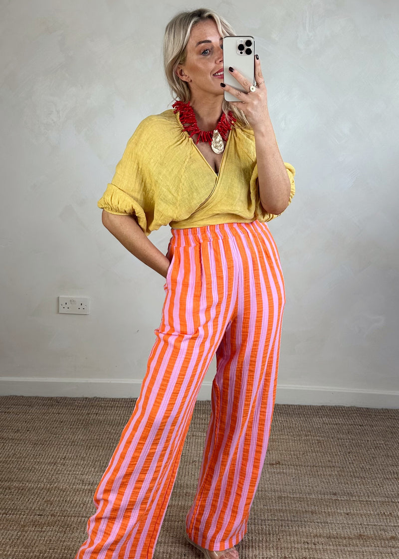 Beatrice linen wrap - yellow-The Style Attic