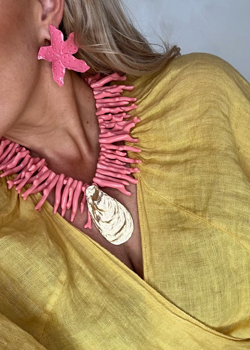 Beatrice linen wrap - yellow-The Style Attic